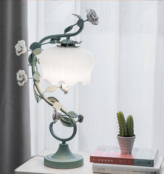 Gooseneck Floral Iron Table Light