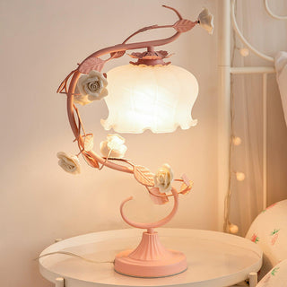 Gooseneck Floral Iron Table Light