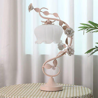 Gooseneck Floral Iron Table Light