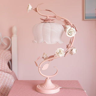Gooseneck Floral Iron Table Light