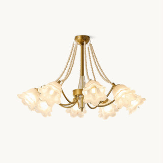 Roses Brass 8-Light Chandelier