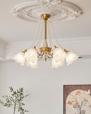 Roses Brass 8-Light Chandelier