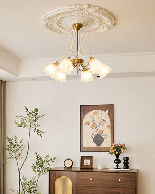 Roses Brass 8-Light Chandelier