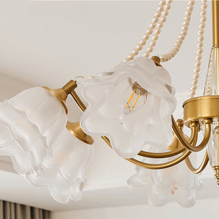 Roses Brass 8-Light Chandelier