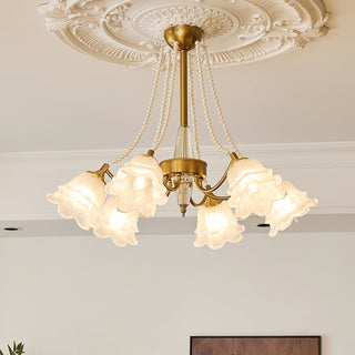 Roses Brass 8-Light Chandelier
