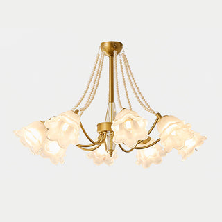 Roses Brass 8-Light Chandelier