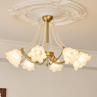 Roses Brass 8-Light Chandelier