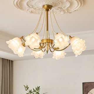 Roses Brass 8-Light Chandelier