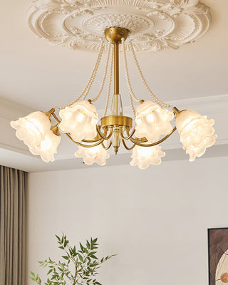 Roses Brass 8-Light Chandelier