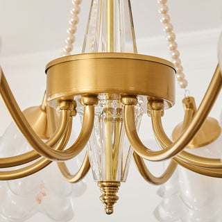 Roses Brass 8-Light Chandelier