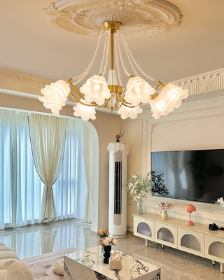 Roses Brass 8-Light Chandelier