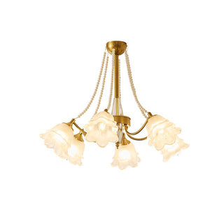 Roses Brass 8-Light Chandelier