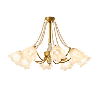 Roses Brass 8-Light Chandelier