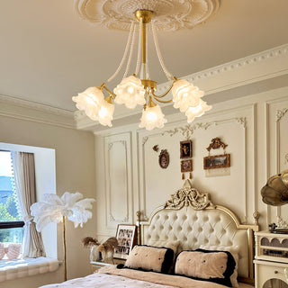 Roses Brass 8-Light Chandelier