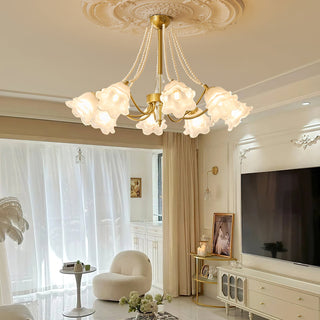 Roses Brass 8-Light Chandelier