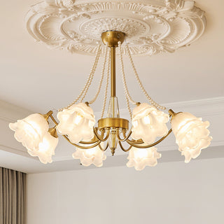 Roses Brass 8-Light Chandelier