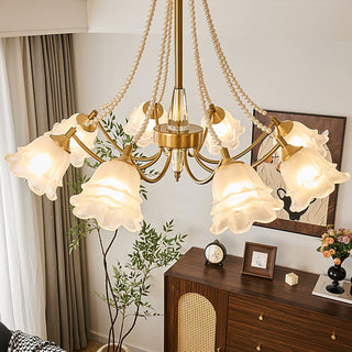 Roses Brass 8-Light Chandelier