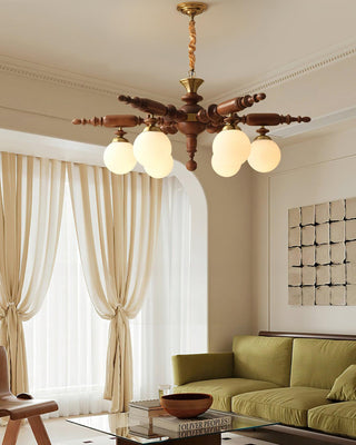 Rotating Stick Aesthetic Wood Chandelier