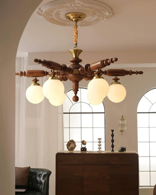 Rotating Stick Aesthetic Wood Chandelier