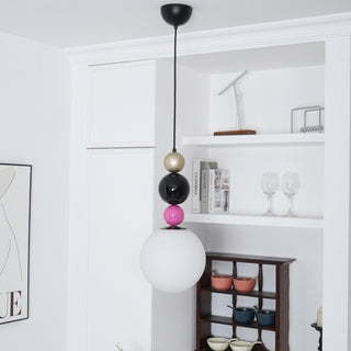 Round Contemporary Glass Balls Stacking Pendant Light