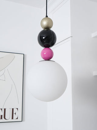 Round Contemporary Glass Balls Stacking Pendant Light