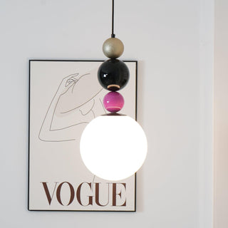 Round Contemporary Glass Balls Stacking Pendant Light