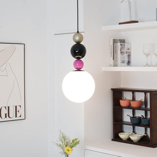 Round Contemporary Glass Balls Stacking Pendant Light