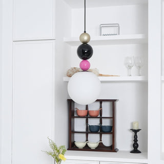 Round Contemporary Glass Balls Stacking Pendant Light