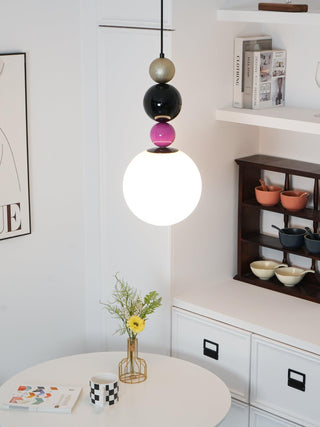 Round Contemporary Glass Balls Stacking Pendant Light