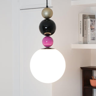 Round Contemporary Glass Balls Stacking Pendant Light