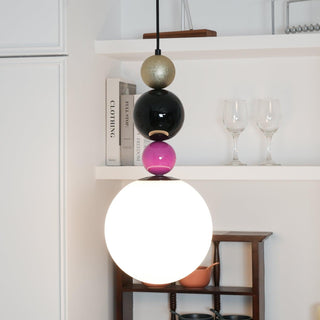 Round Contemporary Glass Balls Stacking Pendant Light