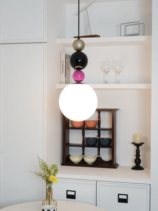 Round Contemporary Glass Balls Stacking Pendant Light