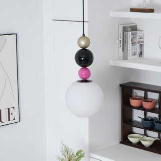 Round Contemporary Glass Balls Stacking Pendant Light