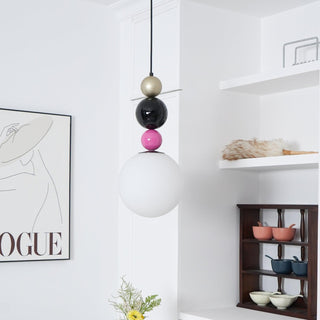 Round Contemporary Glass Balls Stacking Pendant Light