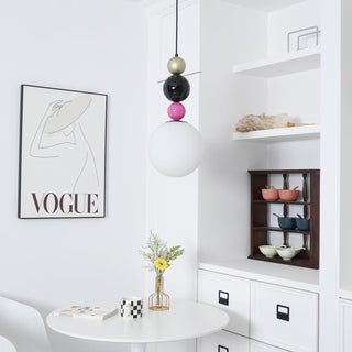 Round Contemporary Glass Balls Stacking Pendant Light