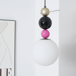 Round Contemporary Glass Balls Stacking Pendant Light