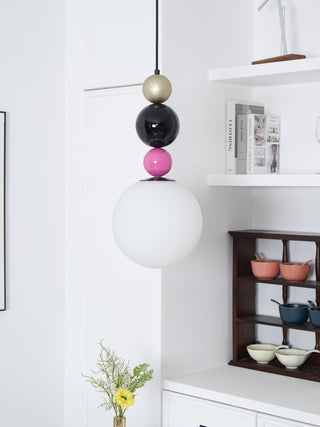 Round Contemporary Glass Balls Stacking Pendant Light