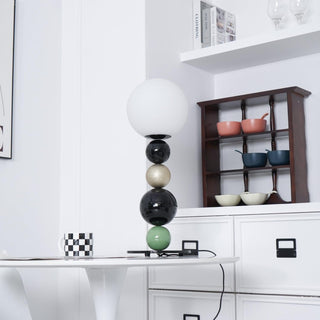 Round Art Deco Glass Balls Stacking Table Light