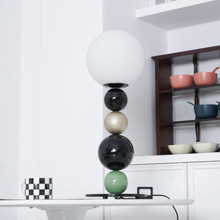 Round Art Deco Glass Balls Stacking Table Light