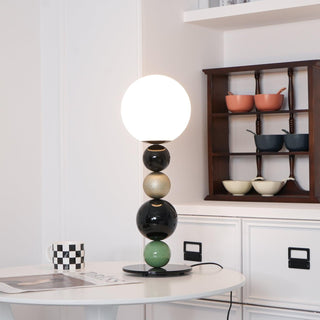 Round Art Deco Glass Balls Stacking Table Light