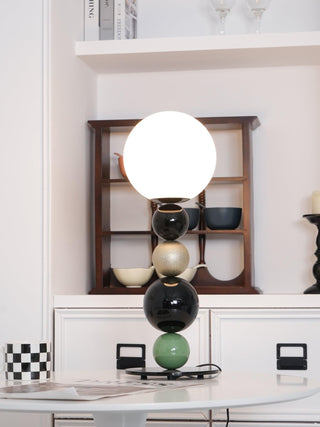 Round Art Deco Glass Balls Stacking Table Light