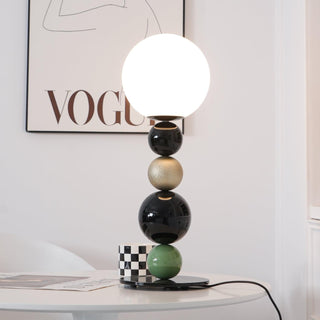 Round Art Deco Glass Balls Stacking Table Light