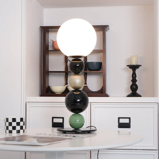 Round Art Deco Glass Balls Stacking Table Light