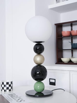 Round Art Deco Glass Balls Stacking Table Light