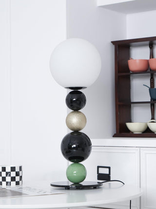 Round Art Deco Glass Balls Stacking Table Light