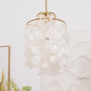 Aqua Veil Coastal Shell Chandelier