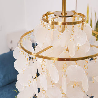 Aqua Veil Coastal Shell Chandelier