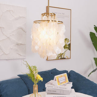Aqua Veil Coastal Shell Chandelier