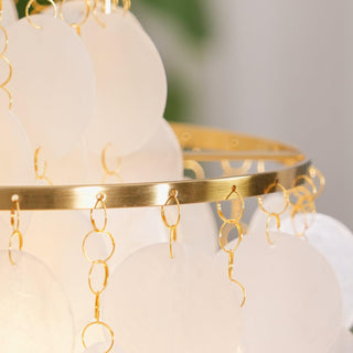 Aqua Veil Coastal Shell Chandelier