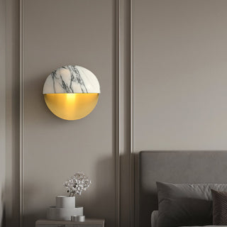 Lunar Marble & Brass Sconce